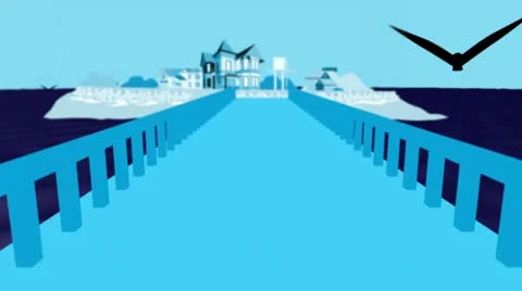 Catwalk Modal In Cartoon Beach Stock Footage 12677992