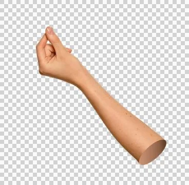 Caucasian arm side profile making bellissimo Italian gesture or pinch grip... 库存照片