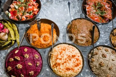 Caucasian cuisine meals assortment kitchen hacks Stock-Fotos
