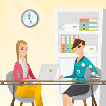 Caucasian engineer working on the project of robot Stock Illustration