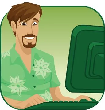 Caucasian internet communication Illustrazione stock