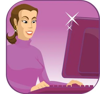 Caucasian internet communication Stock Illustration