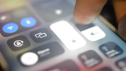 Caucasian man change iphone setting on the screen. iphone set concept. Video stock 234285670
