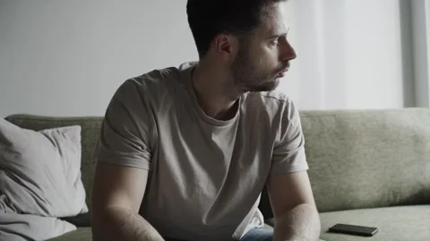 Caucasian man checking beard condition in the bathroom Stock Footage 269116317