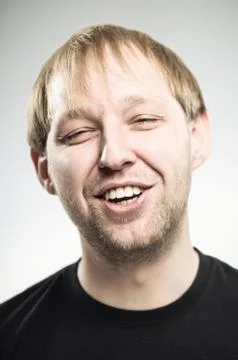 Caucasian man making a face Stock Photos