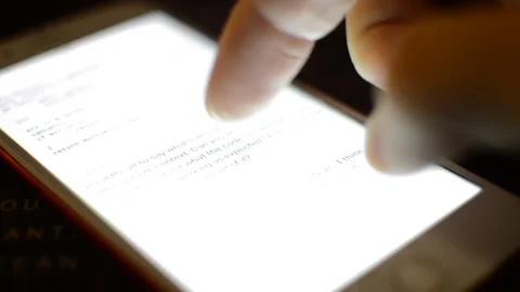 Caucasian man scroll chatgpt artificial intelligence website on phone. Stock Footage 232673842
