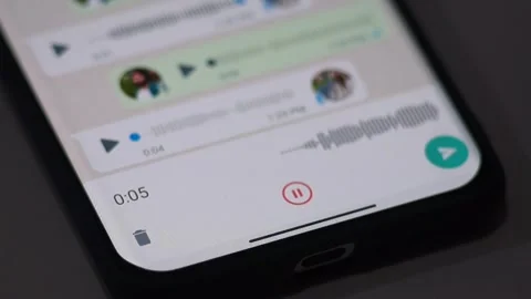 Caucasian Man Sending Voice Notes On Whatsapp Conversation Using Smartphone Stock Footage 251573460