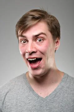 Caucasian man smiling with missing tooth portrtait Stock Photos