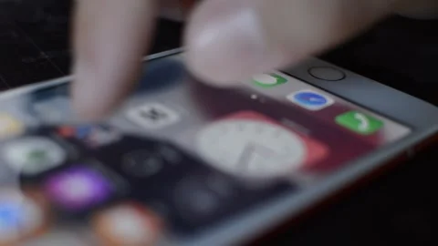 Caucasian man unlock iphone display screen. iphone screen swipe. Stock Footage 248685853