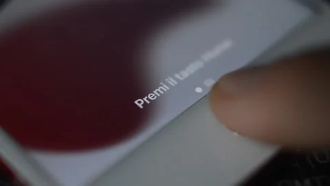 Caucasian man unlock iphone screen with touch id identification. Stock Footage 234194450