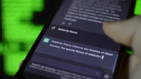 Caucasian man use artificial intelligence chat gpt app on phone. 動画素材 231762518