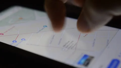 Caucasian man using internet phone mobile gps app. phone gps travel technology Video stock 194423940