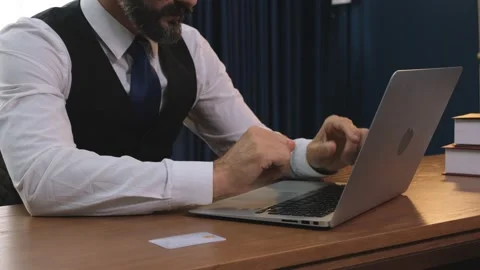 Caucasian man using laptop and credit card. Stock Footage 136028895