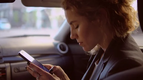 Caucasian model use smart phone Stock Footage 90724118