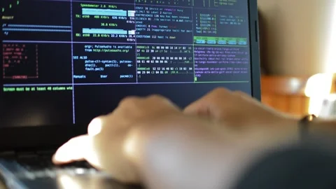 Caucasian web developer programming software. code developer website. Stock Footage 209491714