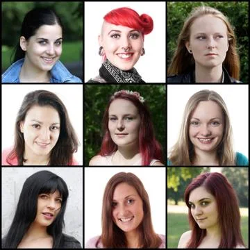 Caucasian women ranging from 18 to 30 years Stock Photos