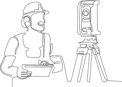 Caucasian worker with helmet on head using tablet 스톡 일러스트