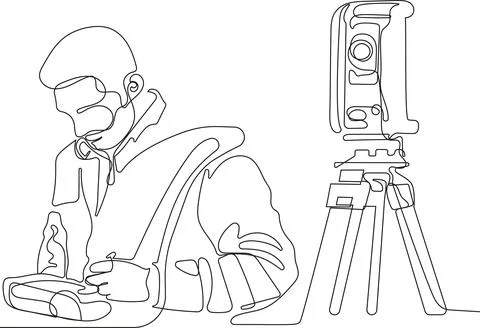 Caucasian worker with helmet on head using tablet Illustrazione stock