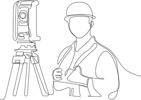 Caucasian worker with helmet on head using tablet Illustrazione stock