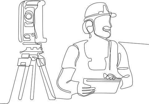 Caucasian worker with helmet on head using tablet Stock Illustration