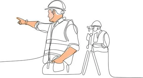 Caucasian worker with helmet on head using tablet イラスト素材