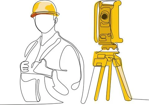 Caucasian worker with helmet on head using tablet イラスト素材