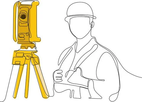 Caucasian worker with helmet on head using tablet Illustrazione stock