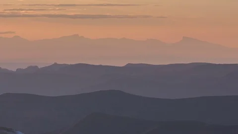 Caucasus. The formation of winter clouds above the volcano Elbrus Stock Footage 70188098