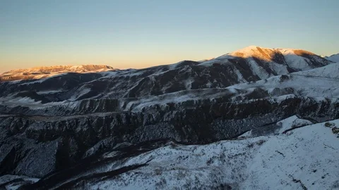 Caucasus. The formation of winter clouds above the volcano Elbrus Stock Footage 70408733