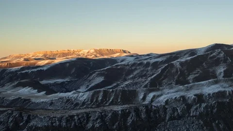 Caucasus. The formation of winter clouds above the volcano Elbrus Stock Footage 70408772