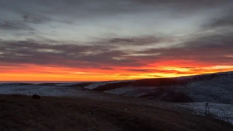 Caucasus. The formation of winter clouds above the volcano Elbrus Stock Footage 70457198