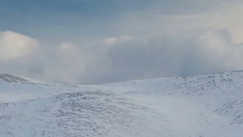 Caucasus. The formation of winter clouds above the volcano Elbrus Stock Footage 72624659