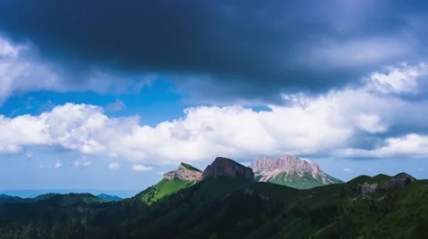 Caucasus mountain with moving clouds Stock-Footage 65050001