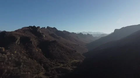 Caucasus. Mountain slopes.  Fall. Panorama 스톡 동영상 144286418