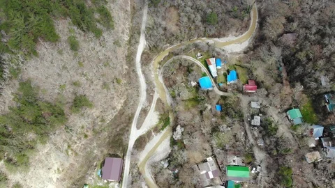 Caucasus Mountains. Abstract view of the mountain village. Stock Footage 124755609