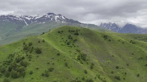 Caucasus mountains near Koruldi Lake in Mestia, Georgia on a cloudy day Video stock 312783553