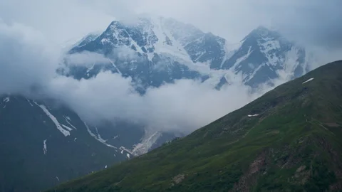 Caucasus Mountains in summer Stock Footage 302112687