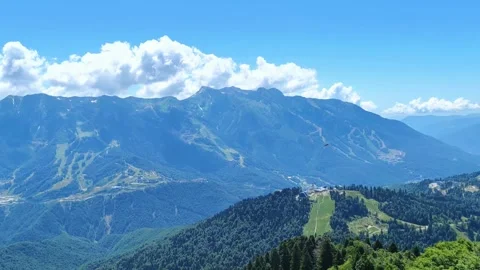 Caucasus Mountains from the top of Rosa Khutor, Sochi, Russia. Video stock 285137340