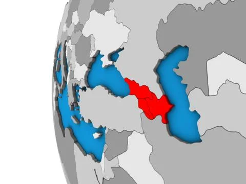 Caucasus region on 3D globe Stock Illustration