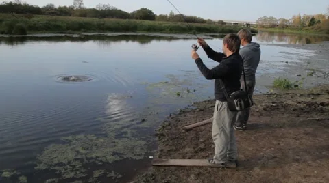 Caught pike Video stock 48910980