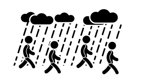 Caught in the Rain Stock Footage 335672142