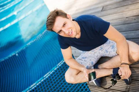 Caught on using mobile phone on holiday Stock Photos