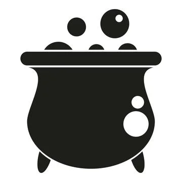 Cauldron boiling magic potion for halloween witch Stock Illustration