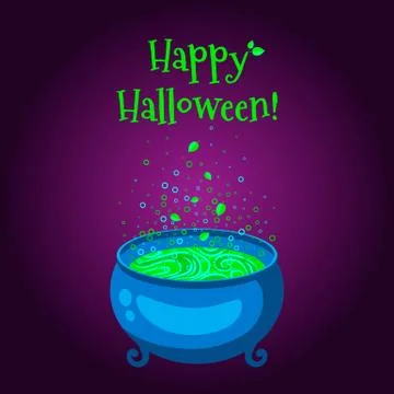 A cauldron of boiling potion Stock Illustration