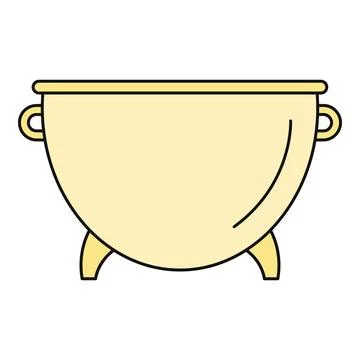 Cauldron cooking pot icon for magic and alchemy Stock Illustration