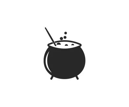 Cauldron, halloween, horror icon. Vector illustration, flat design. Stock Illustration