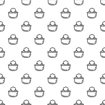 Cauldron icon repeating pattern for magic brew Stock Illustration