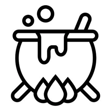 Cauldron line icon. Pot vector illustration isolated on white. Boiler outline Stock Illustration