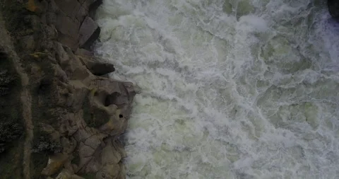 Cauldron Linn Aerial Top-Down - Violent Snake River Rapids 4K Stock Footage 331832776