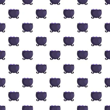 Cauldron with magic liquid and bubbles seamless pattern Illustrazione stock